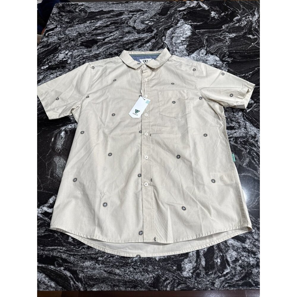 Vissla Sun Eco SS Woven Shirt Dune Mens Size Small NWT $70